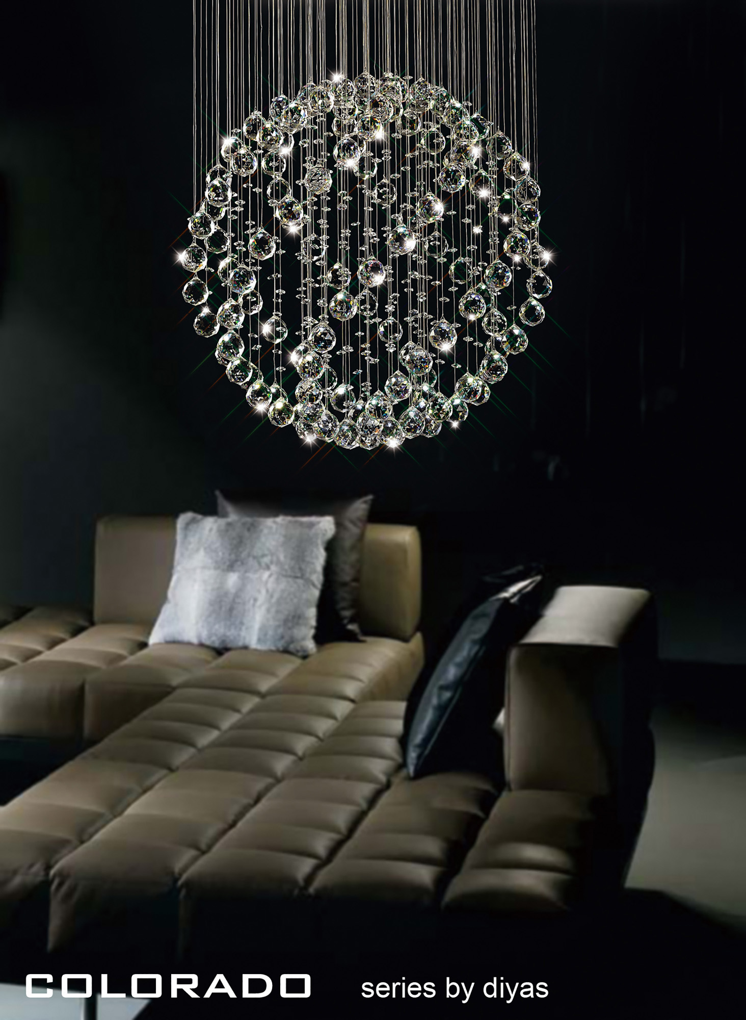 Colorado Crystal Ceiling Lights Diyas Multiple Crystal Pendants Colorado Crystal Ceiling Lights Diyas Multiple Crystal Pendants